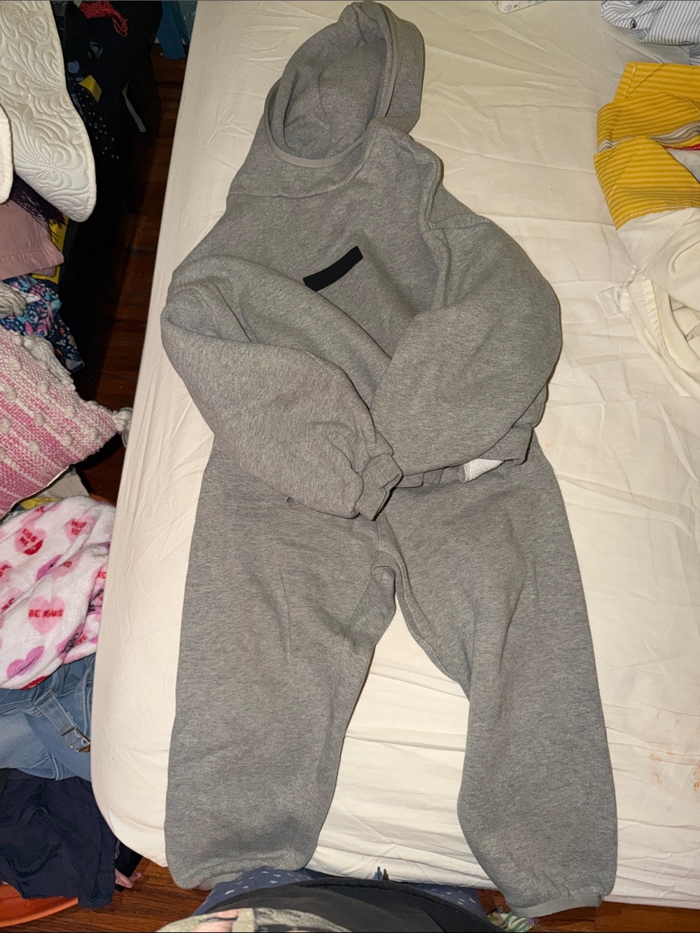 Gray Kids Hooded Sweatpants Set - Essentials